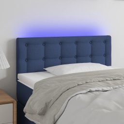 Gossi tablie de pat cu led, albastru, 100x5x78/88 cm, textil