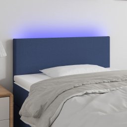 Gossi tablie de pat cu led, albastru, 100x5x78/88 cm, textil