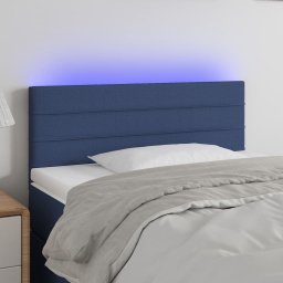 Gossi tablie de pat cu led, albastru, 100x5x78/88 cm, textil
