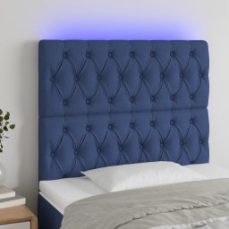 Gossi tablie de pat cu led, albastru, 100x7x118/128 cm, textil