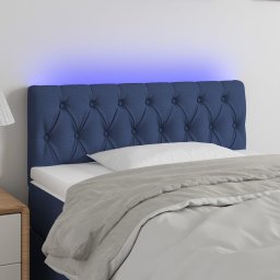 Gossi tablie de pat cu led, albastru, 100x7x78/88 cm, textil