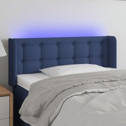 Gossi tablie de pat cu led, albastru, 103x16x78/88 cm, textil