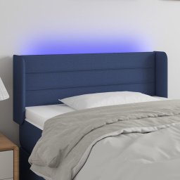 Gossi tablie de pat cu led, albastru, 103x16x78/88 cm, textil