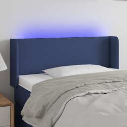 Gossi tablie de pat cu led, albastru, 103x16x78/88 cm, textil