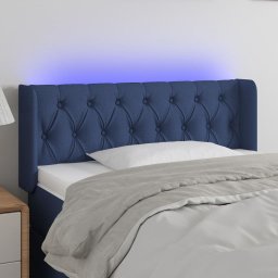 Gossi tablie de pat cu led, albastru, 103x16x78/88 cm, textil