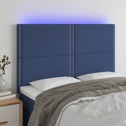 Gossi tablie de pat cu led, albastru, 144x5x118/128 cm, textil
