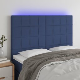 Gossi tablie de pat cu led, albastru, 144x5x118/128 cm, textil