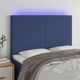 Gossi tablie de pat cu led, albastru, 144x5x118/128 cm, textil