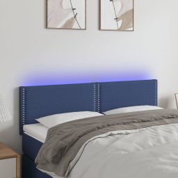 Gossi tablie de pat cu led, albastru, 144x5x78/88 cm, textil