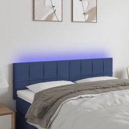 Gossi tablie de pat cu led, albastru, 144x5x78/88 cm, textil