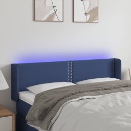 Gossi tablie de pat cu led, albastru, 147x16x78/88 cm, textil