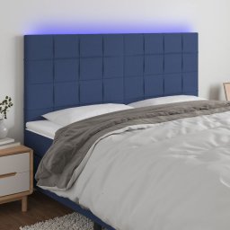 Gossi tablie de pat cu led, albastru, 160x5x118/128 cm, textil
