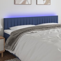 Gossi tablie de pat cu led, albastru, 160x5x78/88 cm, textil