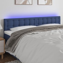 Gossi tablie de pat cu led, albastru, 160x5x78/88 cm, textil
