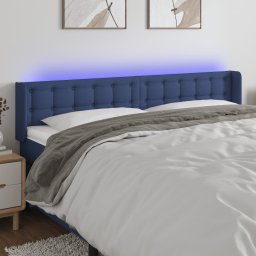 Gossi tablie de pat cu led, albastru, 163x16x78/88 cm, textil