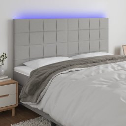 Gossi tablie de pat cu led, gri deschis, 200x5x118/128 cm, textil