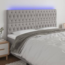 Gossi tablie de pat cu led, gri deschis, 200x7x118/128 cm, textil