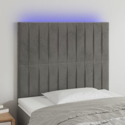 Gossi tablie de pat cu led, gri deschis, 80x5x118/128 cm, catifea