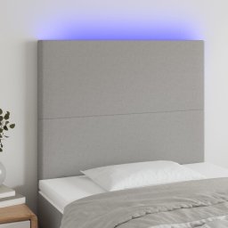 Gossi tablie de pat cu led, gri deschis, 80x5x118/128 cm, textil