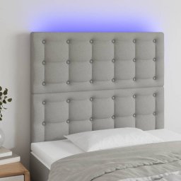 Gossi tablie de pat cu led, gri deschis, 80x5x118/128 cm, textil