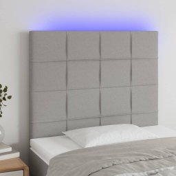 Gossi tablie de pat cu led, gri deschis, 80x5x118/128 cm, textil