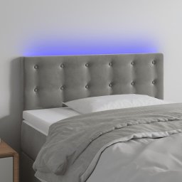 Gossi tablie de pat cu led, gri deschis, 80x5x78/88 cm, catifea