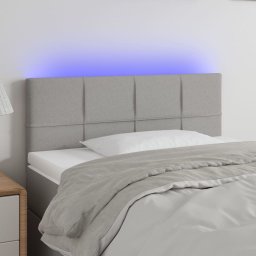 Gossi tablie de pat cu led, gri deschis, 80x5x78/88 cm, textil