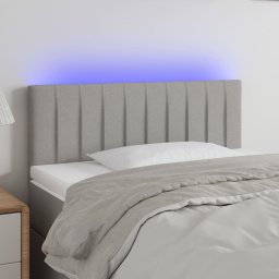 Gossi tablie de pat cu led, gri deschis, 80x5x78/88 cm, textil