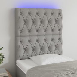 Gossi tablie de pat cu led, gri deschis, 80x7x118/128 cm, textil