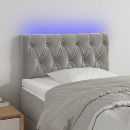 Gossi tablie de pat cu led, gri deschis, 80x7x78/88 cm, catifea