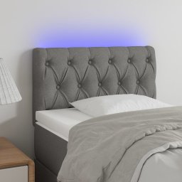 Gossi tablie de pat cu led, gri deschis, 80x7x78/88 cm, textil