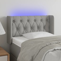 Gossi tablie de pat cu led, gri deschis, 83x16x78/88 cm, textil