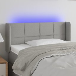 Gossi tablie de pat cu led, gri deschis, 83x16x78/88 cm, textil