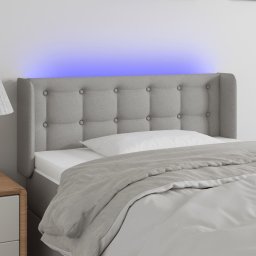 Gossi tablie de pat cu led, gri deschis, 83x16x78/88 cm, textil