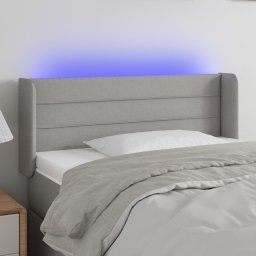 Gossi tablie de pat cu led, gri deschis, 83x16x78/88 cm, textil