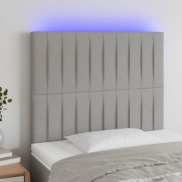 Gossi tablie de pat cu led, gri deschis, 90x5x118/128 cm, textil