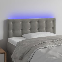 Gossi tablie de pat cu led, gri deschis, 90x5x78/88 cm, catifea