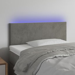 Gossi tablie de pat cu led, gri deschis, 90x5x78/88 cm, catifea