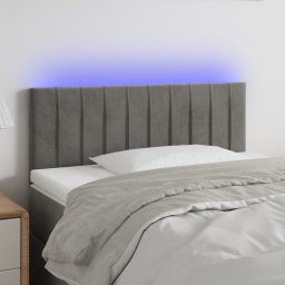 Gossi tablie de pat cu led, gri deschis, 90x5x78/88 cm, catifea
