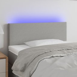 Gossi tablie de pat cu led, gri deschis, 90x5x78/88 cm, textil