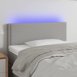 Gossi tablie de pat cu led, gri deschis, 90x5x78/88 cm, textil