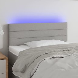 Gossi tablie de pat cu led, gri deschis, 90x5x78/88 cm, textil