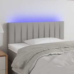 Gossi tablie de pat cu led, gri deschis, 90x5x78/88 cm, textil