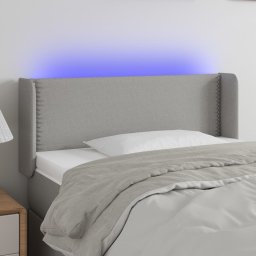 Gossi tablie de pat cu led, gri deschis, 93x16x78/88 cm, textil