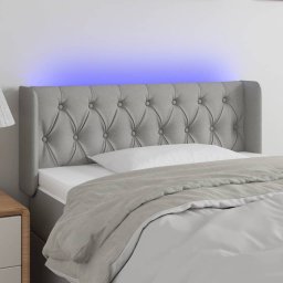 Gossi tablie de pat cu led, gri deschis, 93x16x78/88 cm, textil