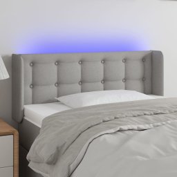 Gossi tablie de pat cu led, gri deschis, 93x16x78/88 cm, textil