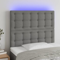 Gossi tablie de pat cu led, gri inchis, 100x5x118/128 cm, textil