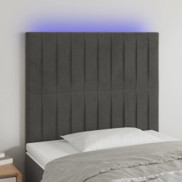 Gossi tablie de pat cu led, gri inchis, 100x5x118/128 cm, textil