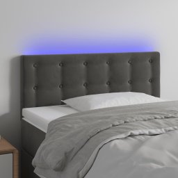 Gossi tablie de pat cu led, gri inchis, 100x5x78/88 cm, catifea