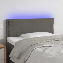 Gossi tablie de pat cu led, gri inchis, 100x5x78/88 cm, catifea